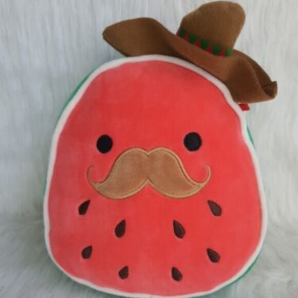 Squishmellows Other - SQUISHMALLOW 7" ARTURO THE WATERMELON WITH SOMBRERO TOY DROPS EXCLUSIVE PLUSH